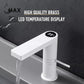 Smart Bathroom Faucet Digital Screen Side Handle White Finish