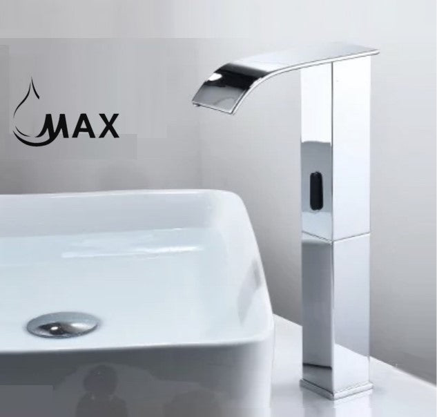 Chrome faucet with MAX branding on a white background