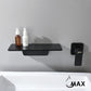 Wall Mounted Bathroom Faucet Waterfall Matte Black Finish