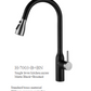 High-Arc Pull-Out Kitchen Faucet Single Handle 18" Matte Black,Brushed Nickel Finish