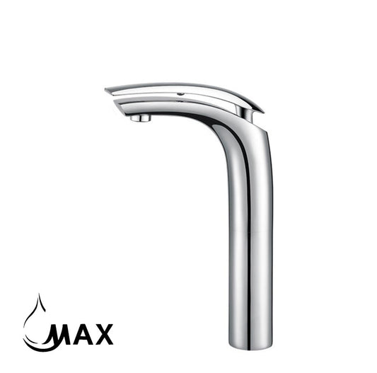 Vessel Sink Bathroom Faucet With Ultra Thin Spout 10" Chrome Finish