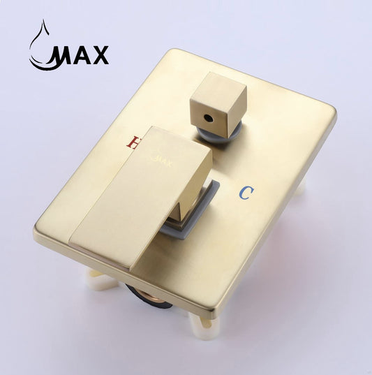 Pressure Balance Shower Valve Two Function Brushed Gold