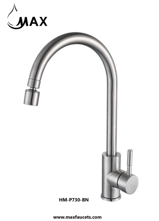 Single Handle Kitchen Faucet Swivel with Movable Spout Brushed Nickel