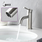 Single Handle Bathroom Faucet Round Design Brushed Nickel Finish