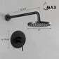 Round Shower System One Function With Valve Matte Black Finish
