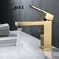 Bathroom Faucet Elegance Square Design In Brushed Gold Finish