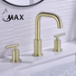 Two Handle Widespread Bathroom Faucet Brushed Gold