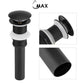 Solid Brass Pop Up Sink Drain Without Overflow Matte Black Finish