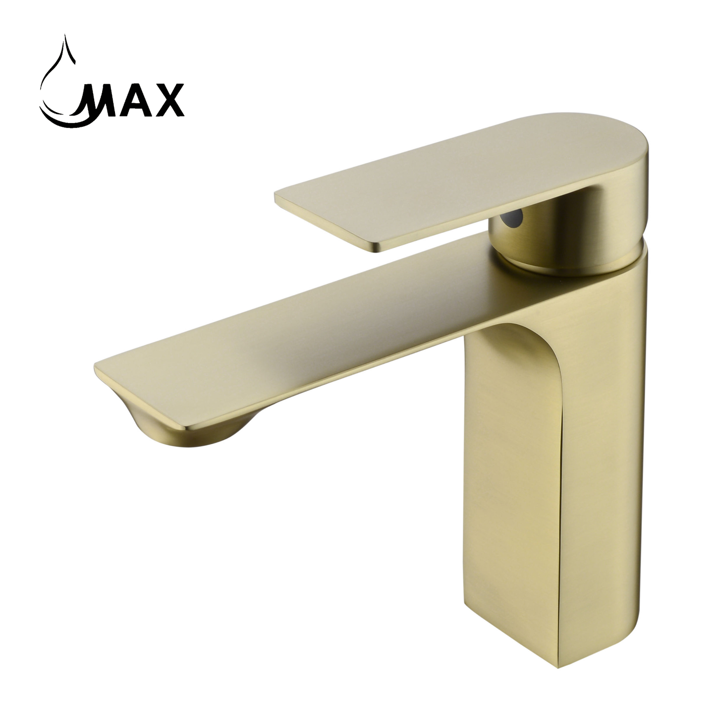 Single Handle Bathroom Faucet Elegance Design Brushed Gold Finish