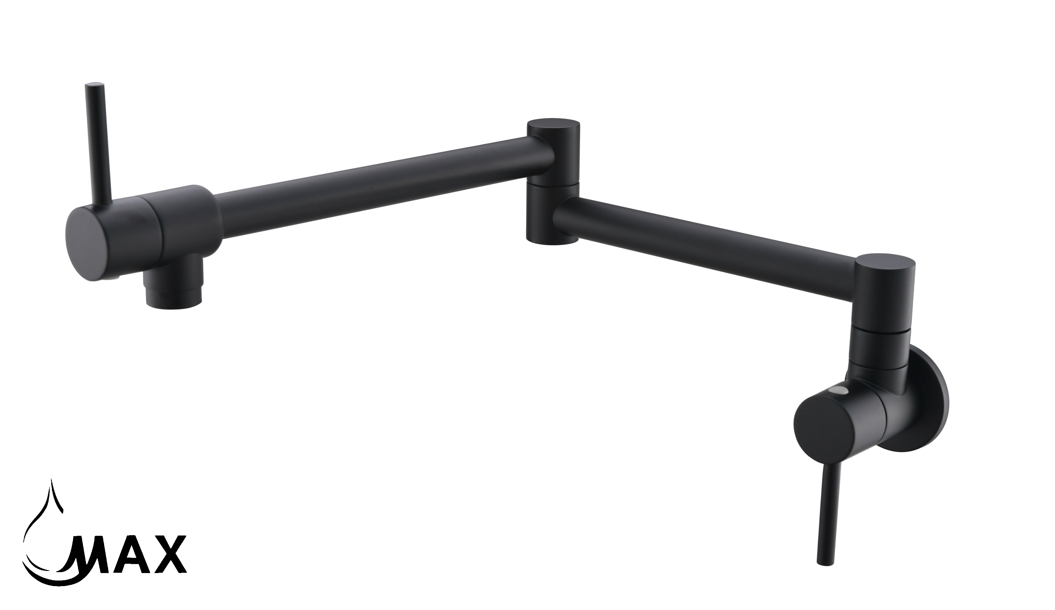 Pot Filler Faucet Double Handle Modern Contemporary Wall Mounted 20" With Accessories Matte Black Finish