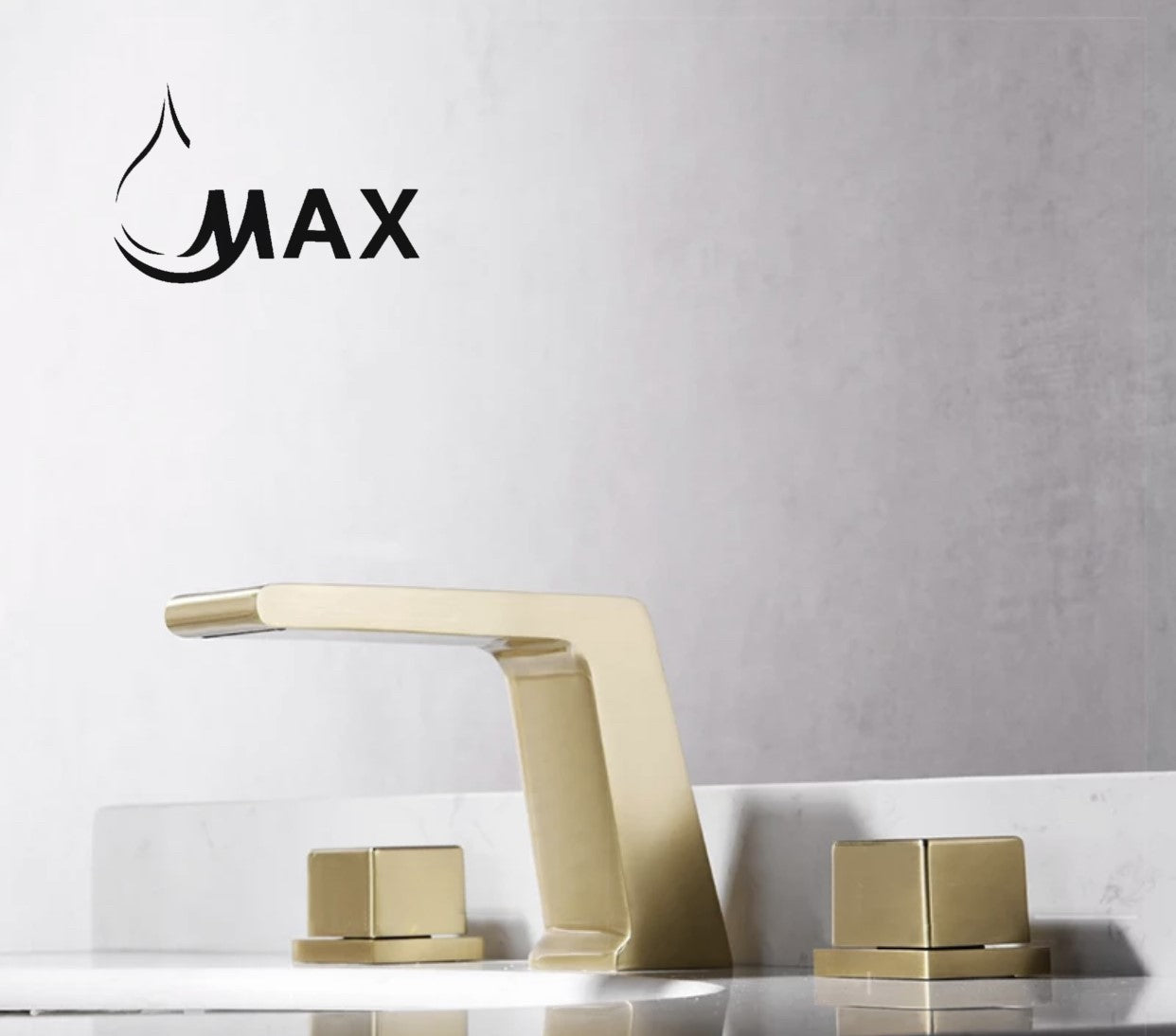 Two Handle Widespread Bathroom Faucet – Brushed Gold Finish | MAX Faucets