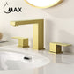 Two Handle Widespread Bathroom Faucet Brushed Gold