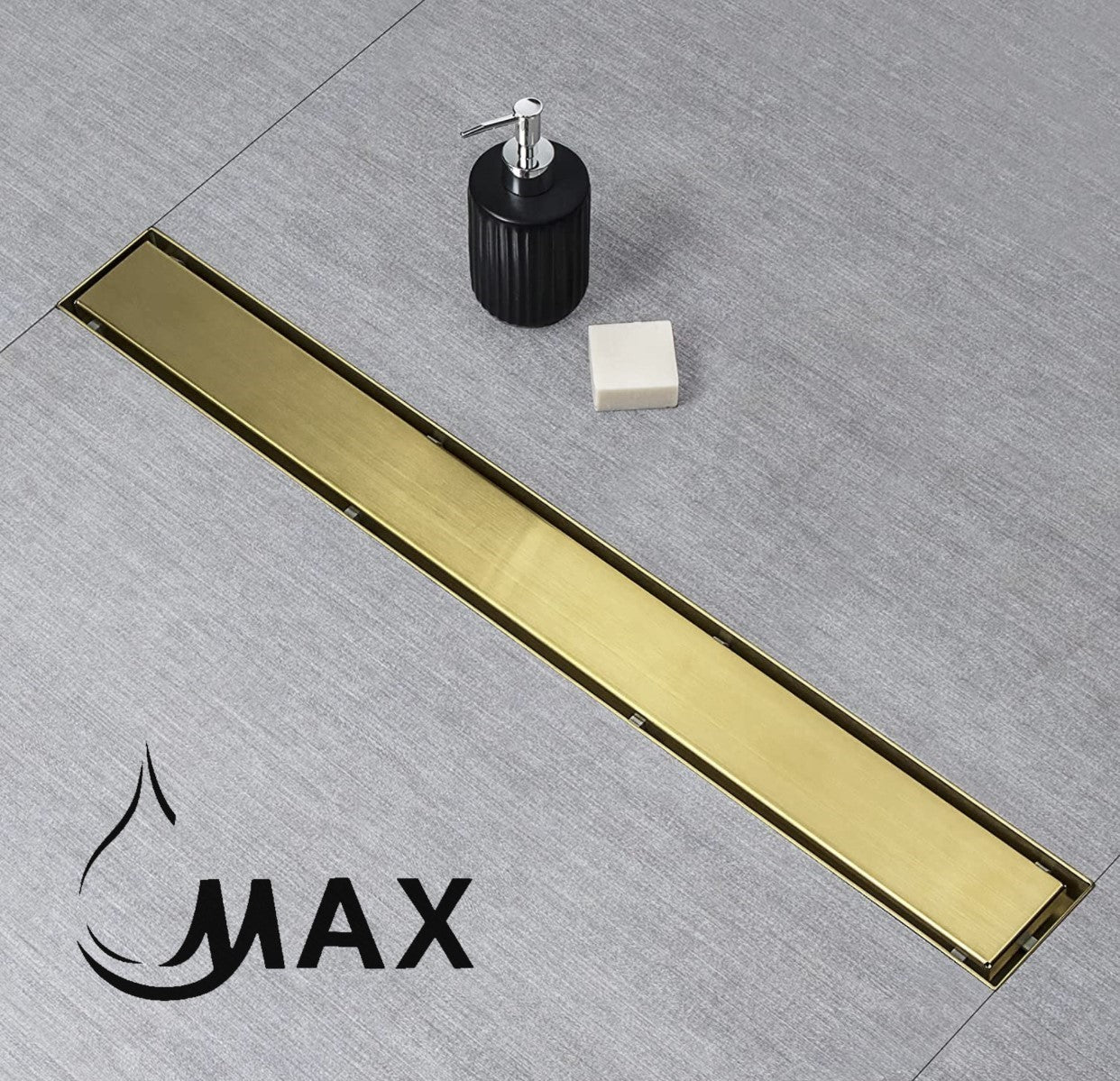 Linear Shower Drain with Cover 36 Inches Brushed Gold