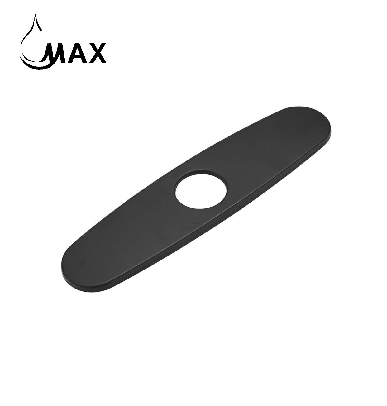 MAX Faucets 10 inch matte black faucet deck plate front view