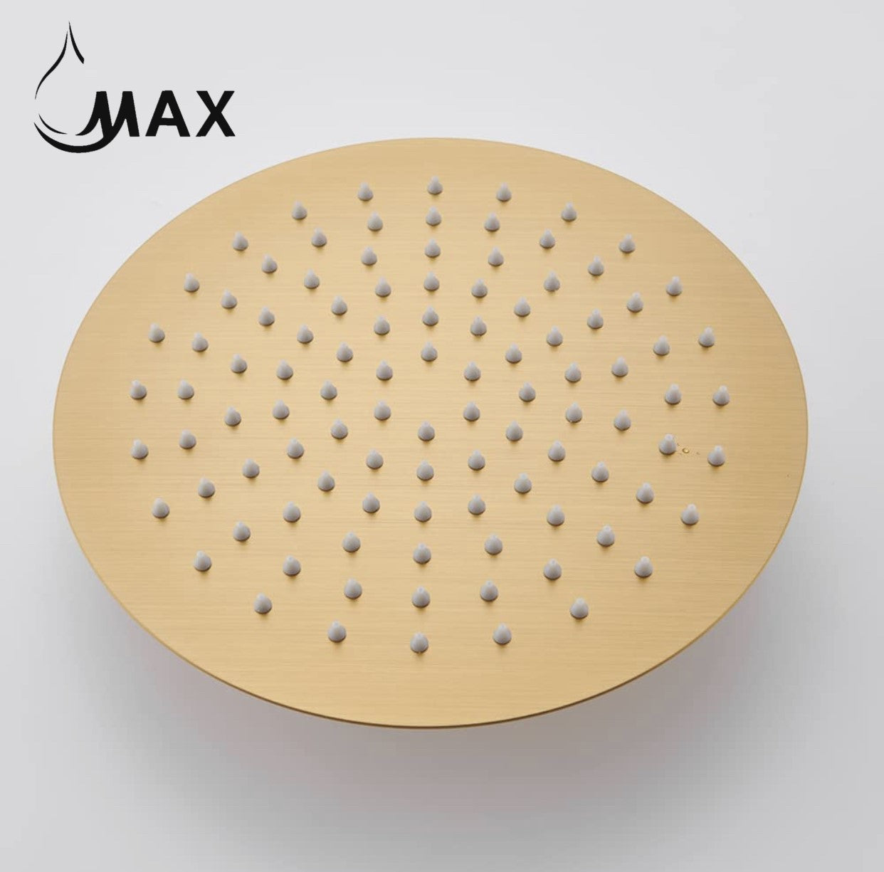 MAX Faucets Brushed Gold Round Shower Head – Ultra-Thin 10" YM-133R-BG