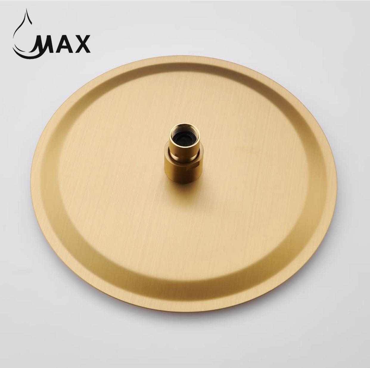 MAX Faucets Brushed Gold Round Shower Head – Ultra-Thin 10" YM-133R-BG