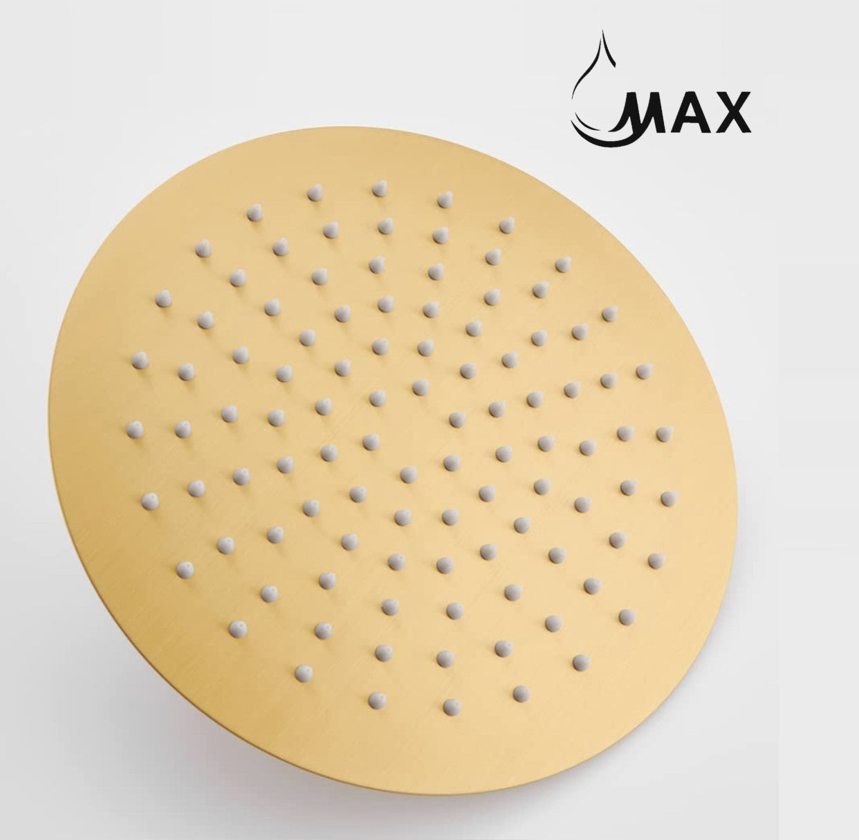 MAX Faucets Brushed Gold Round Shower Head – Ultra-Thin 10" YM-133R-BG