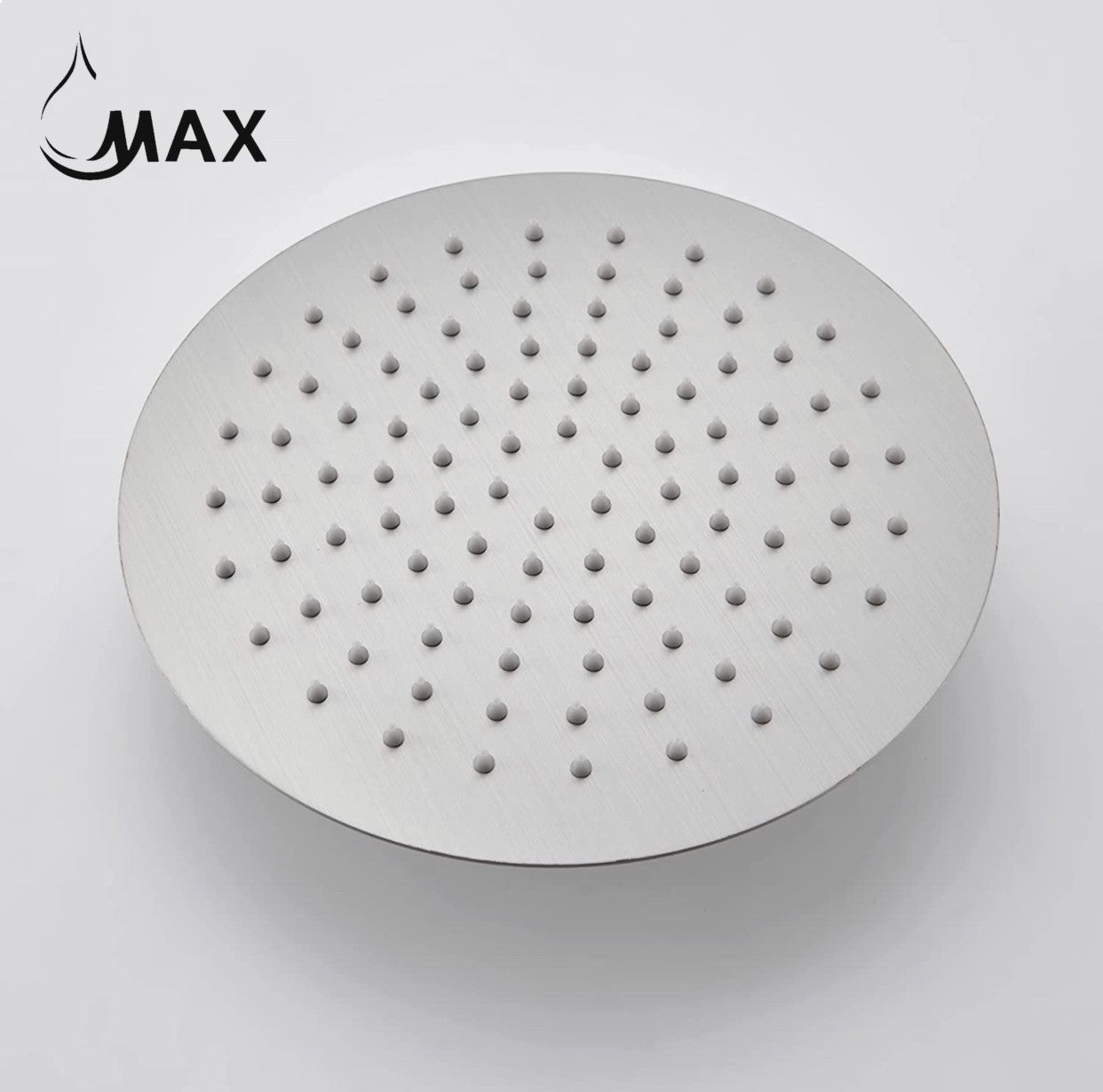 MAX Faucets Brushed Nickel Round Shower Head – Ultra-Thin 10"  YM-133R-BN
