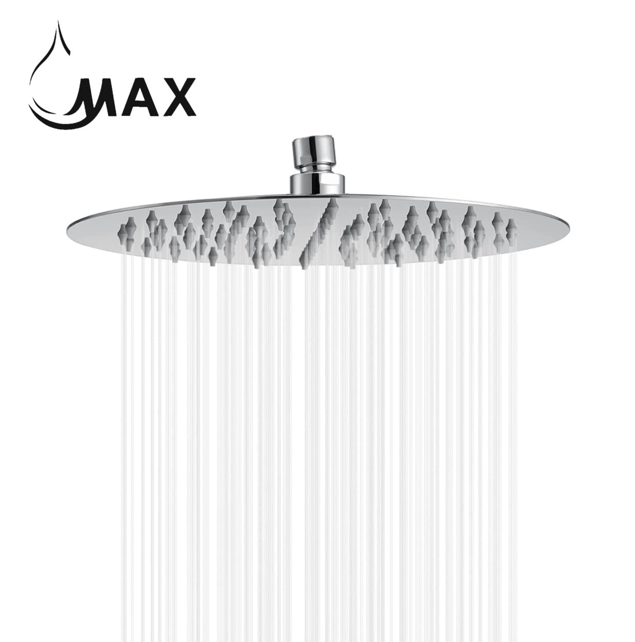 MAX Faucets Chrome Round Shower Head – Ultra-Thin 10" YM-133R-C