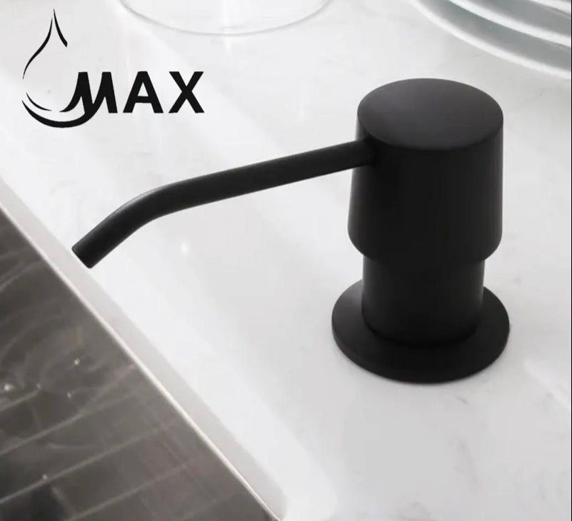 MAX Faucets | Matte Black Soap and Lotion Dispenser – 360° Swivel, Refillable, 17oz Capacity MP-12122-MB
