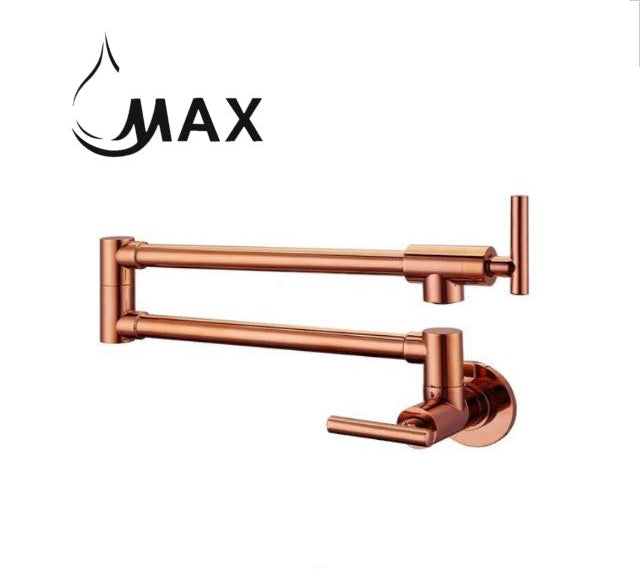 Pot Filler Faucet Double Handle Commercial Wall Mounted 26" With Accessories Rose Gold Finish
SKU: PF-12407-RG