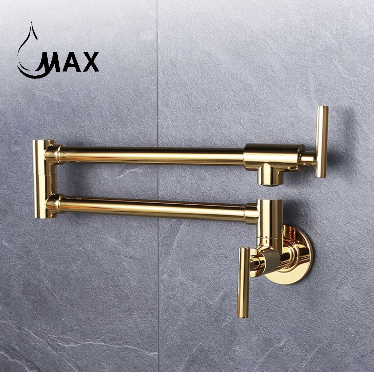Pot Filler Faucet Double Handle Commercial Wall Mounted 26" With Accessories Shiny Gold Finish
SKU: PF-12407-SG