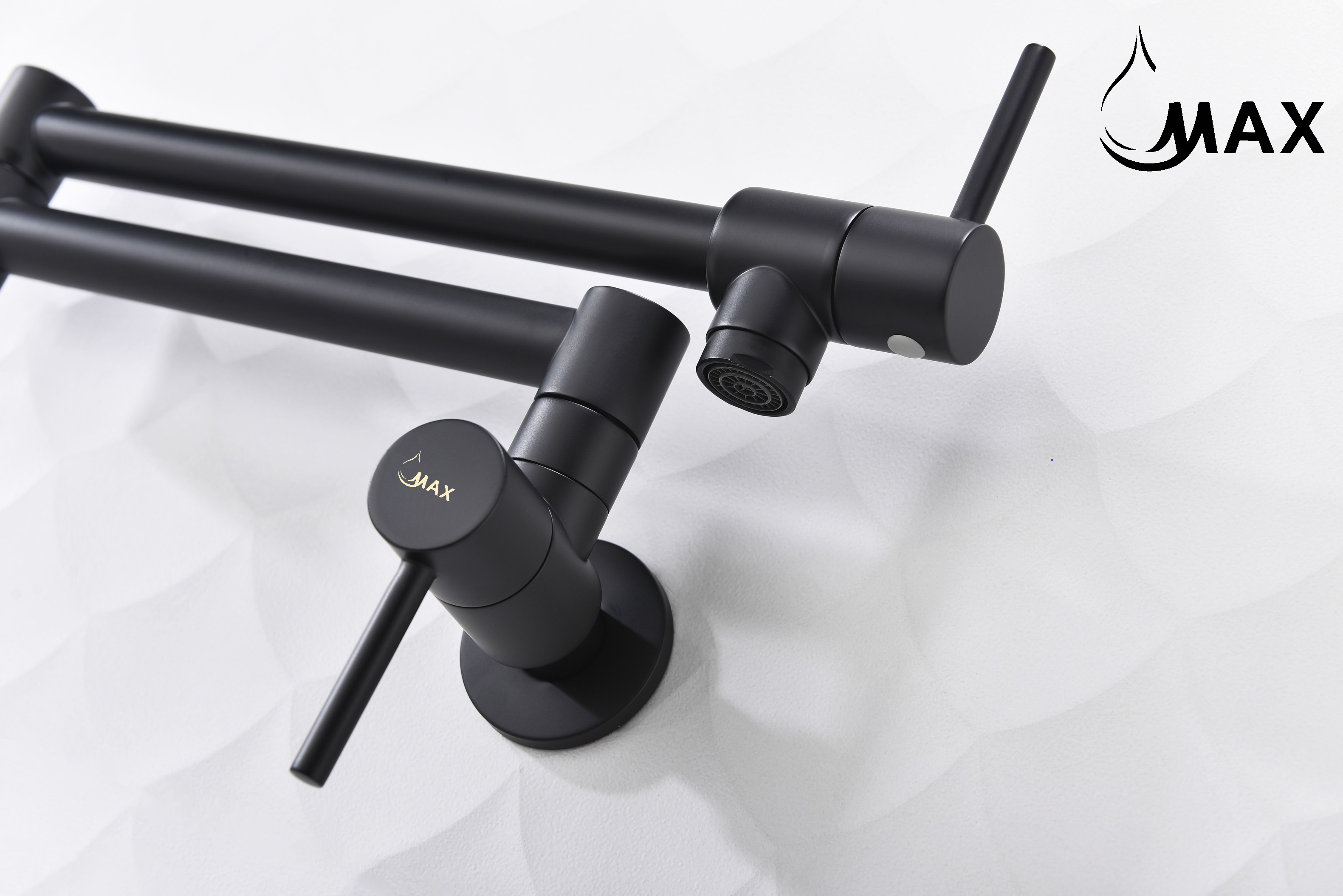 Pot Filler Faucet Double Handle Modern Contemporary Wall Mounted 20" With Accessories Matte Black Finish
SKU: PF-1976-MB