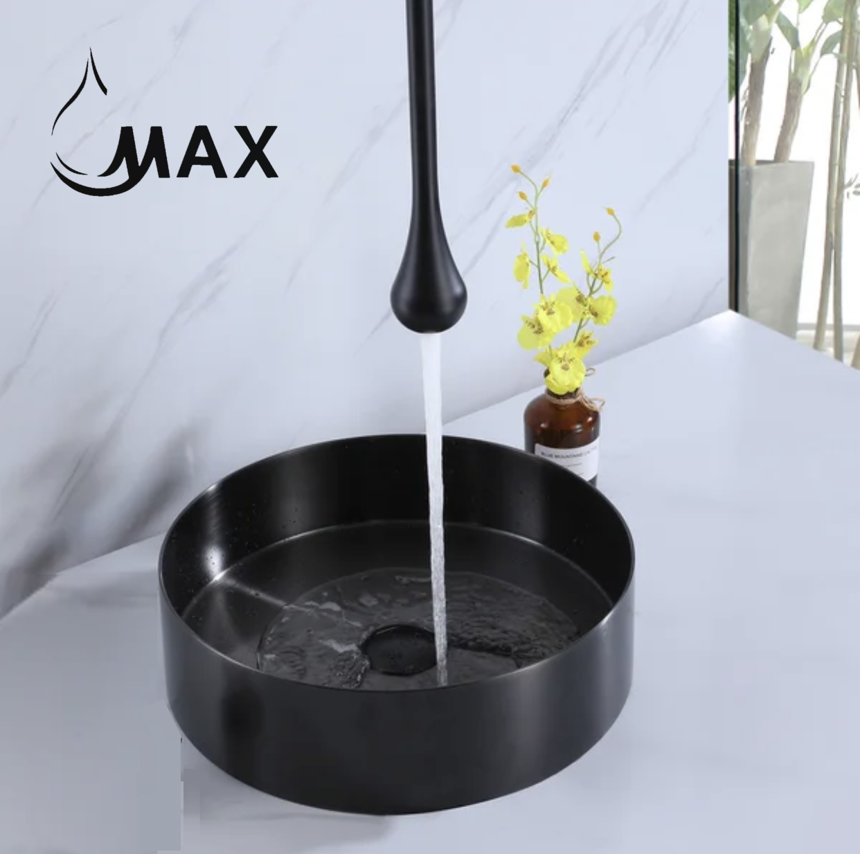 MAX Faucets Smart Touchless Ceiling-Mounted Bathroom Faucet – Matte Black Finish