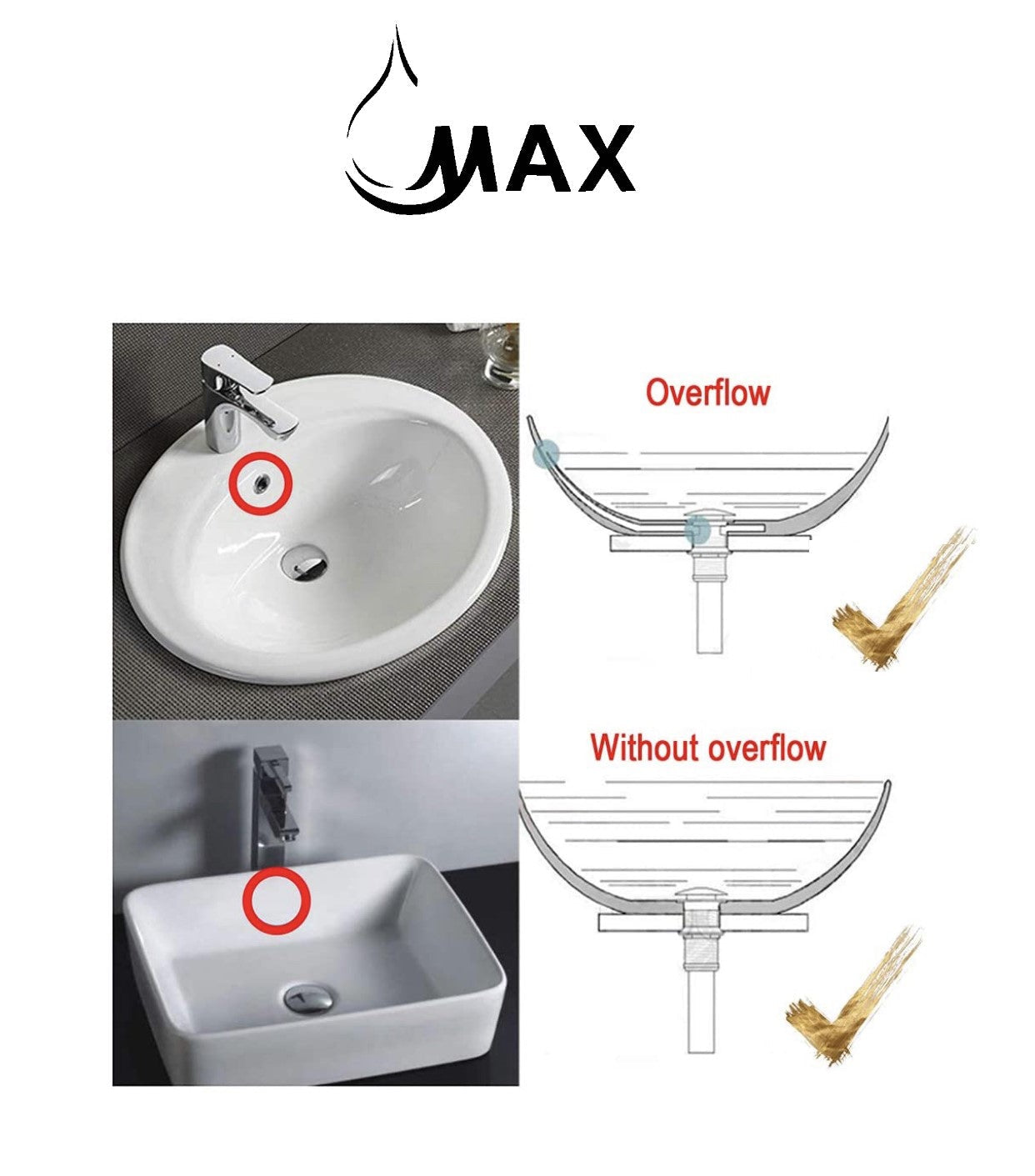 MAX Faucets | Solid Brass Pop-Up Bathroom Sink Drain Without Overflow – Chrome Finish WO-150021-C