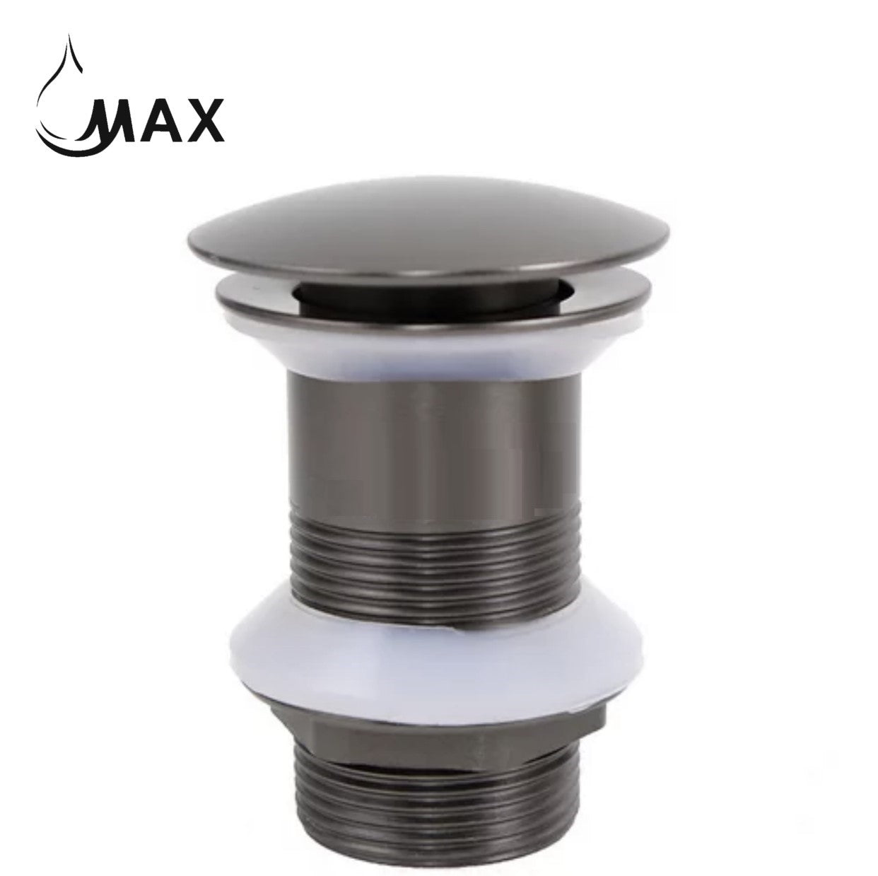 MAX Faucets | Solid Brass Pop-Up Bathroom Sink Drain Without Overflow – Gun Black Finish WO-150021-GB
