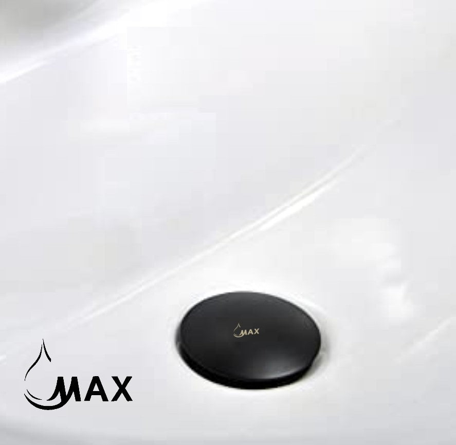 MAX Faucets | Solid Brass Pop-Up Bathroom Sink Drain Without Overflow – Matte Black Finish WO-150021-MB