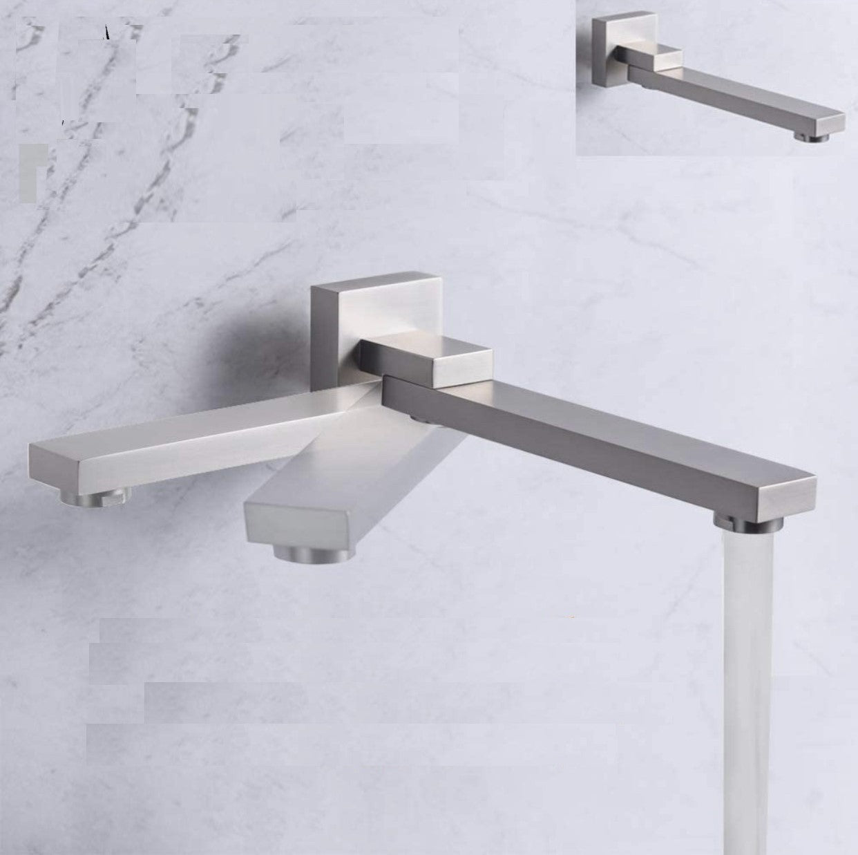 MAX Faucets – Swinging Tub Spout Filler, 10” Wall-Mounted (Brushed Nickel Finish) SKU: YM-095-BN