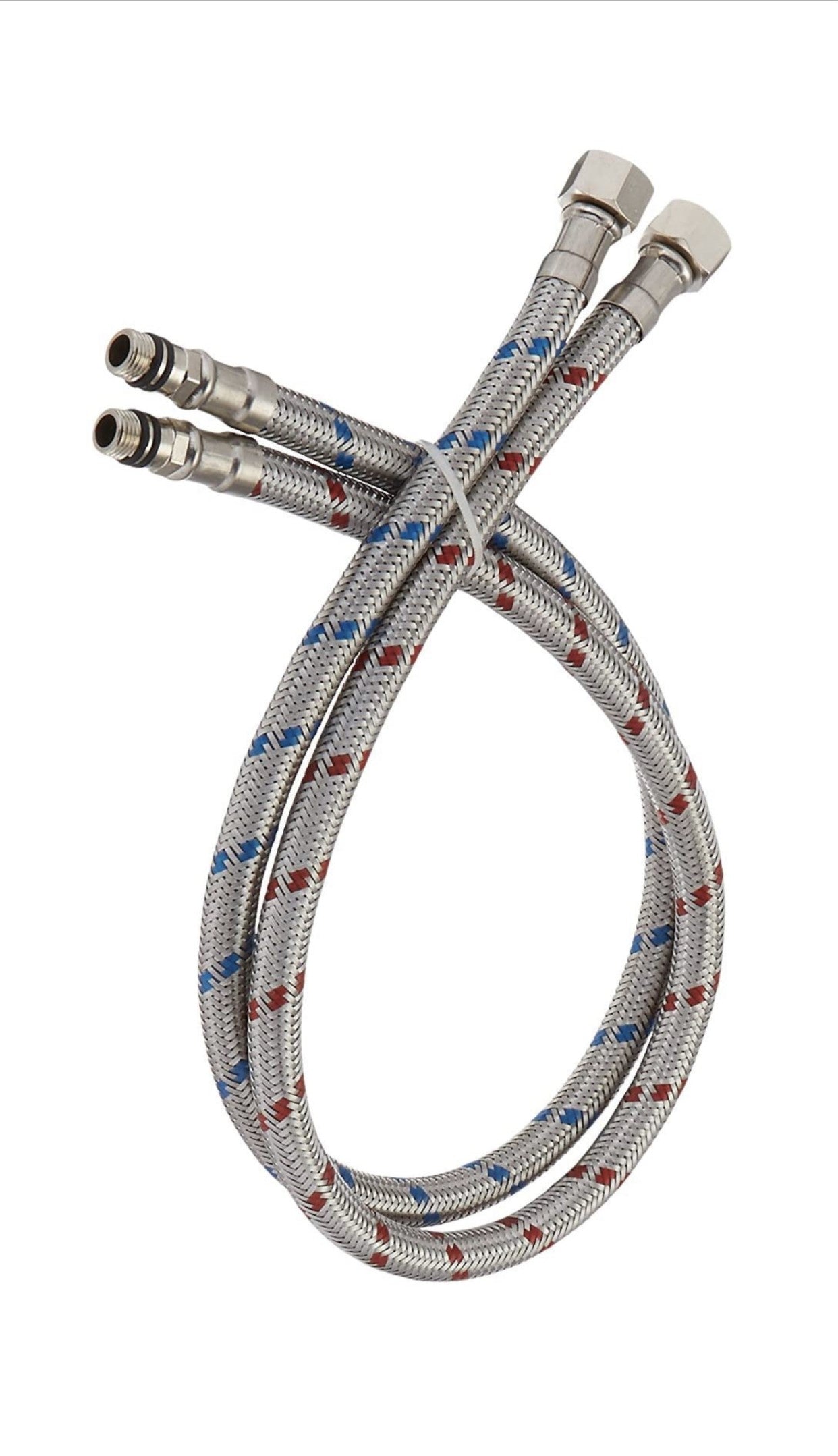 Faucet Connector Braided Stainless Steel Water Supply Hoses 23" Length, 8MM Male, 9/16 Inches Female