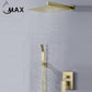 Square Shower System Two Functions With Valve Brushed Gold Finish