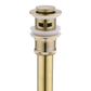 Small Cap Pop Up Sink Drain Assembly With Overflow Brushed Gold