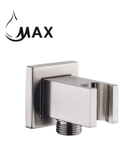 Shower Outlet Elbow With Holder Wall Mounted Brushed Nickel