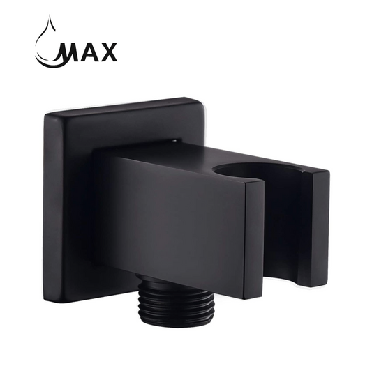 Shower Outlet Elbow With Holder Wall Mounted Matte Black