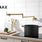Pot Filler Faucet Double Handle Commercial Wall Mounted 26" With Accessories Brushed Gold Finish