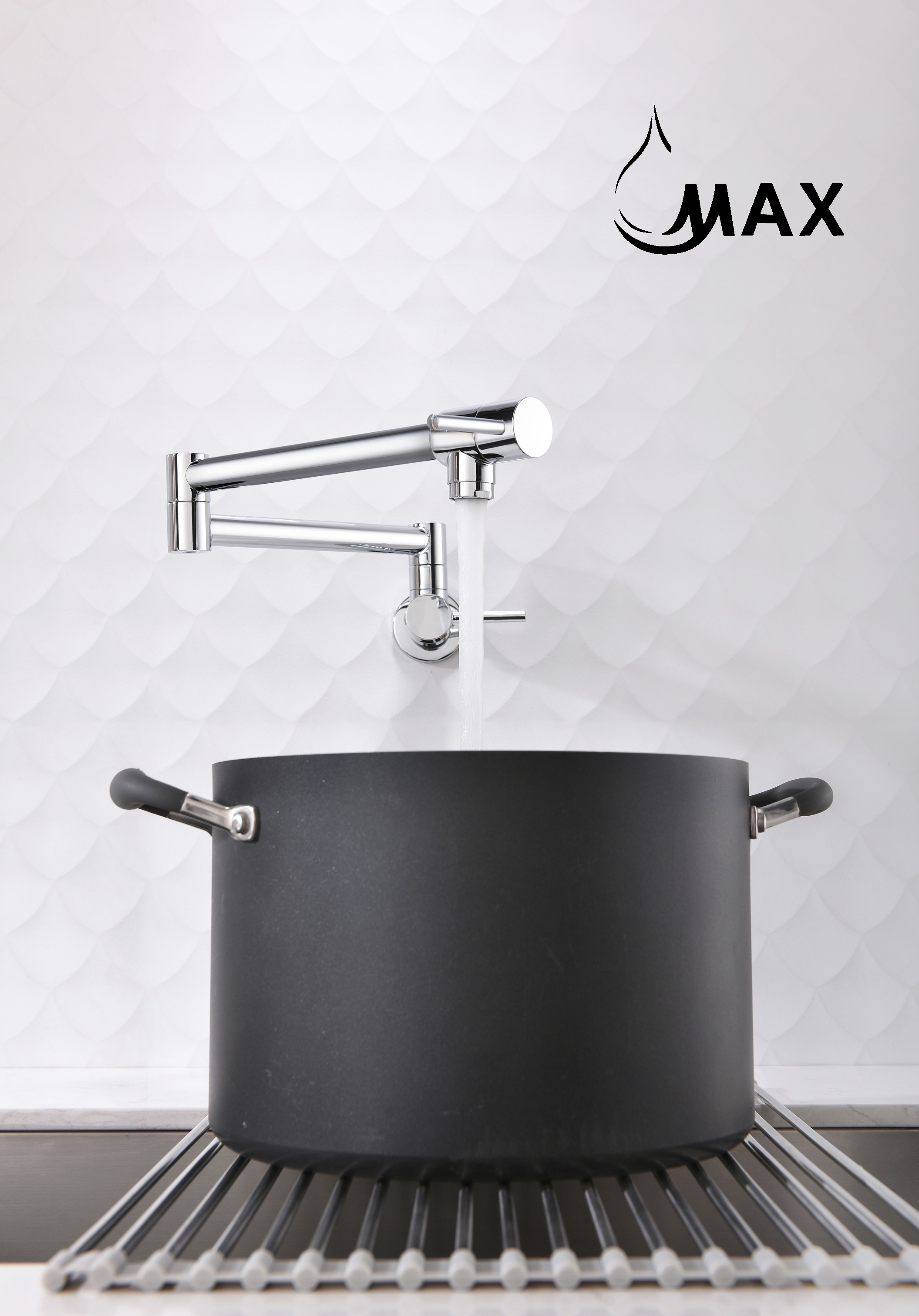 Pot Filler Faucet Double Handle Modern Contemporary Wall Mounted 20" With Accessories Chrome Finish
SKU: PF-1976-C