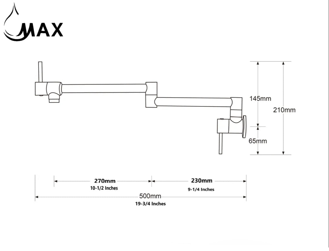 Pot Filler Faucet Double Handle Modern Contemporary Wall Mounted 20" With Accessories White Finish
SKU: PF-1976-W