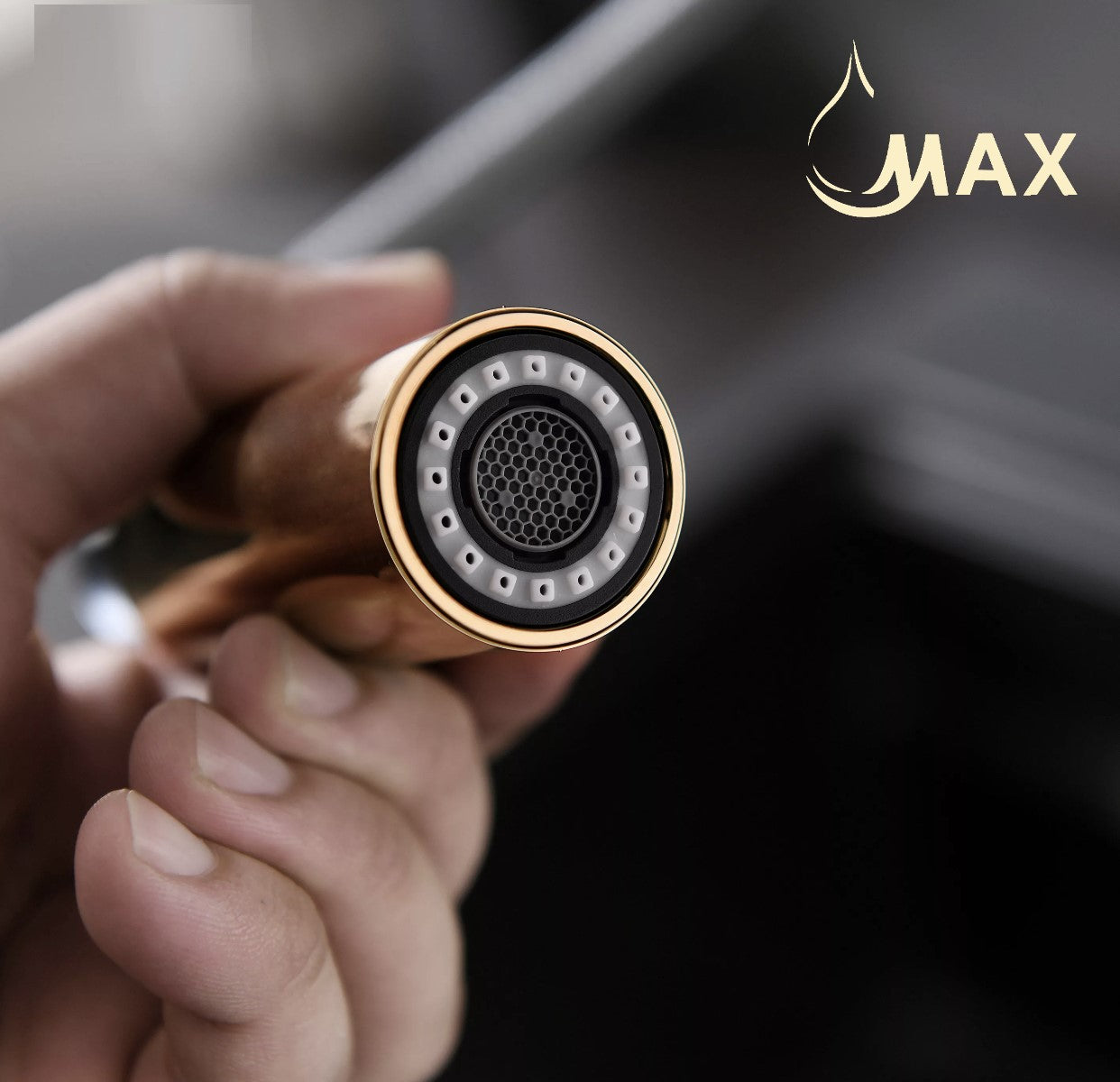 Smart Kitchen Faucet Touch Single Handle Pull-Out With Matte Black,Rose Gold Finish