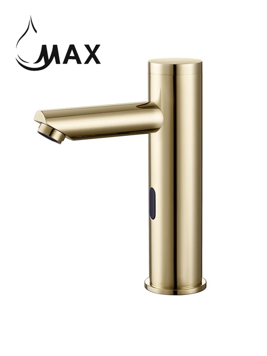 Touchless Bathroom Faucet Brushed Gold Finish