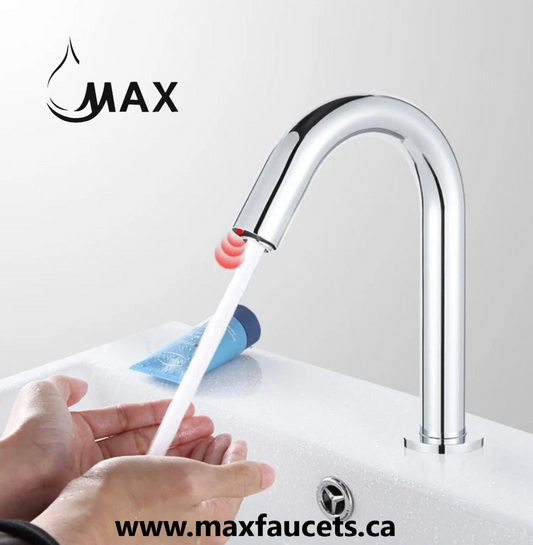 Modern Touchless Bathroom Faucet Chrome Finish