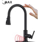 Pull-Out Kitchen Faucet Smart Touch And Touch-Less Single Handle Matte Black