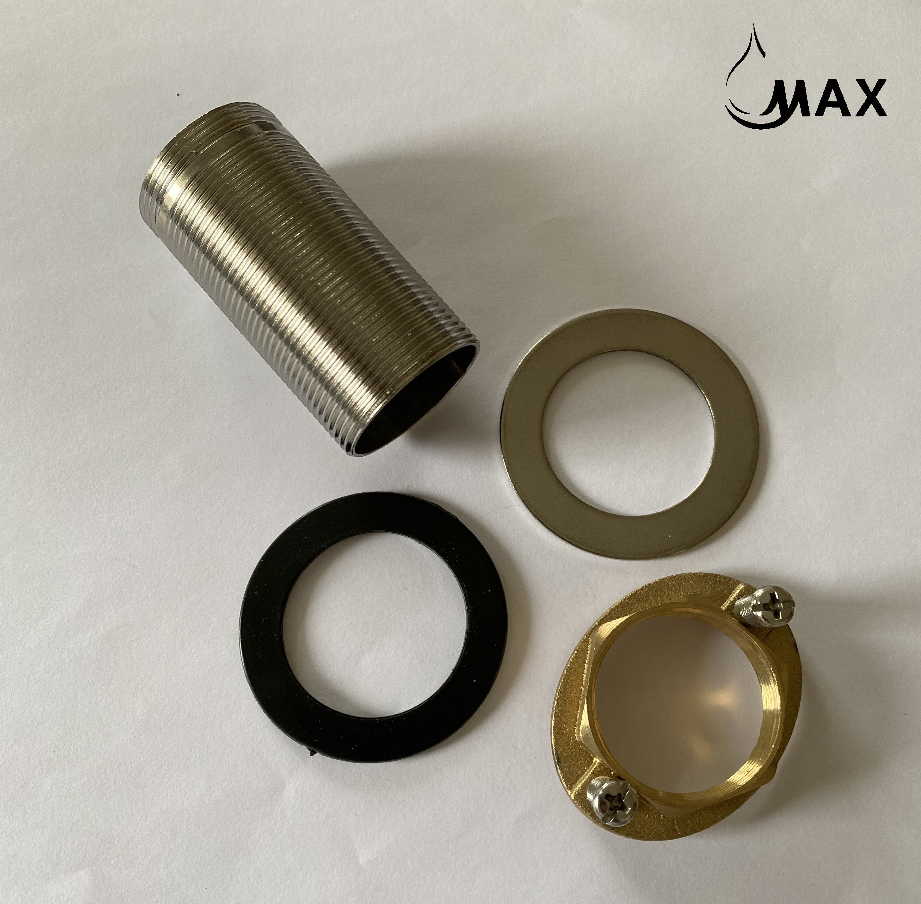  Faucet installation kit with metal washer and black rubber gasket for secure mounting