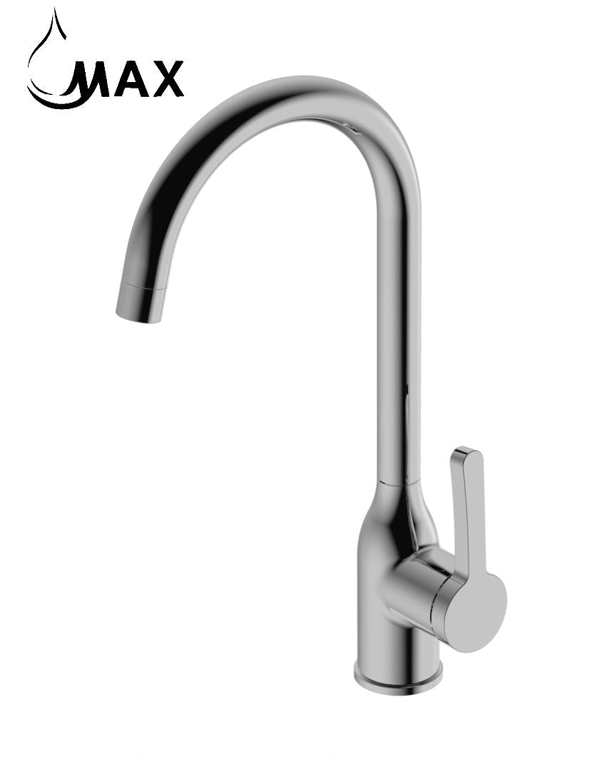 Swivel Kitchen Faucet – Single Handle, 15" Height, Chrome Finish | MAX Faucets HM-AF532-C 