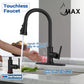 Pull-Out Kitchen Faucet Smart Touch And Touch-Less Single Handle Matte Black