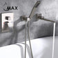 Single Handle Wall Mounted Roman Tub With Hand Shower Brushed Nickel Finish