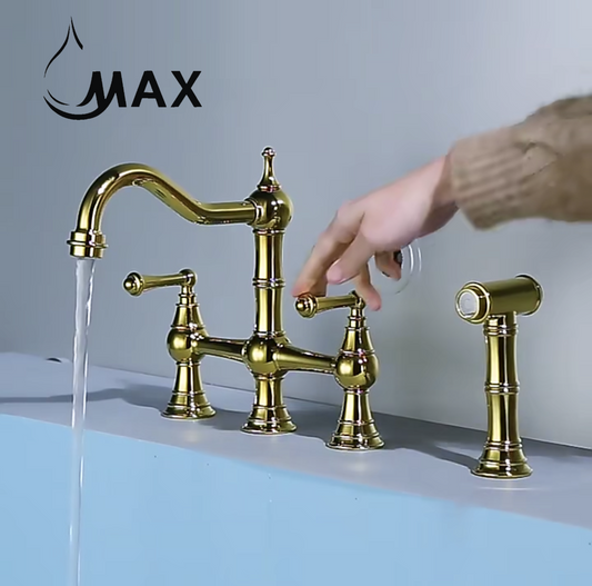 Two-Handle Kitchen Faucet with Spray Pull-Out