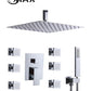 Ceiling Shower System Set Two Function With 6 Body Jets Chrome Finish